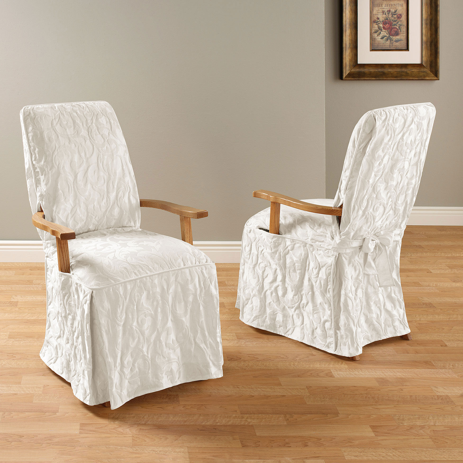 dining room chair covers with arms