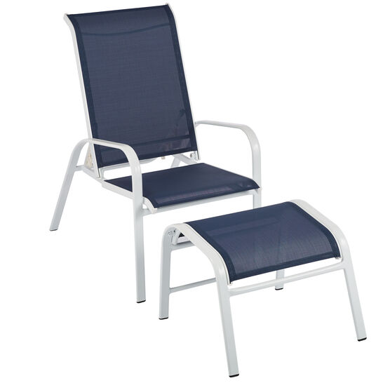 White Aluminum Chair Ottoman Outdoor Brylane Home