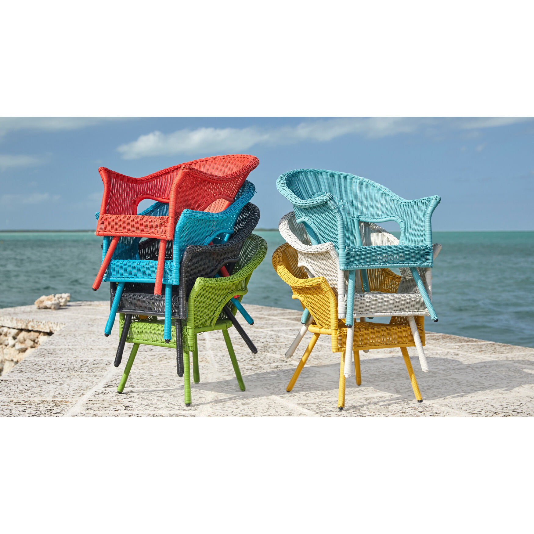 roma all weather wicker stacking chairs