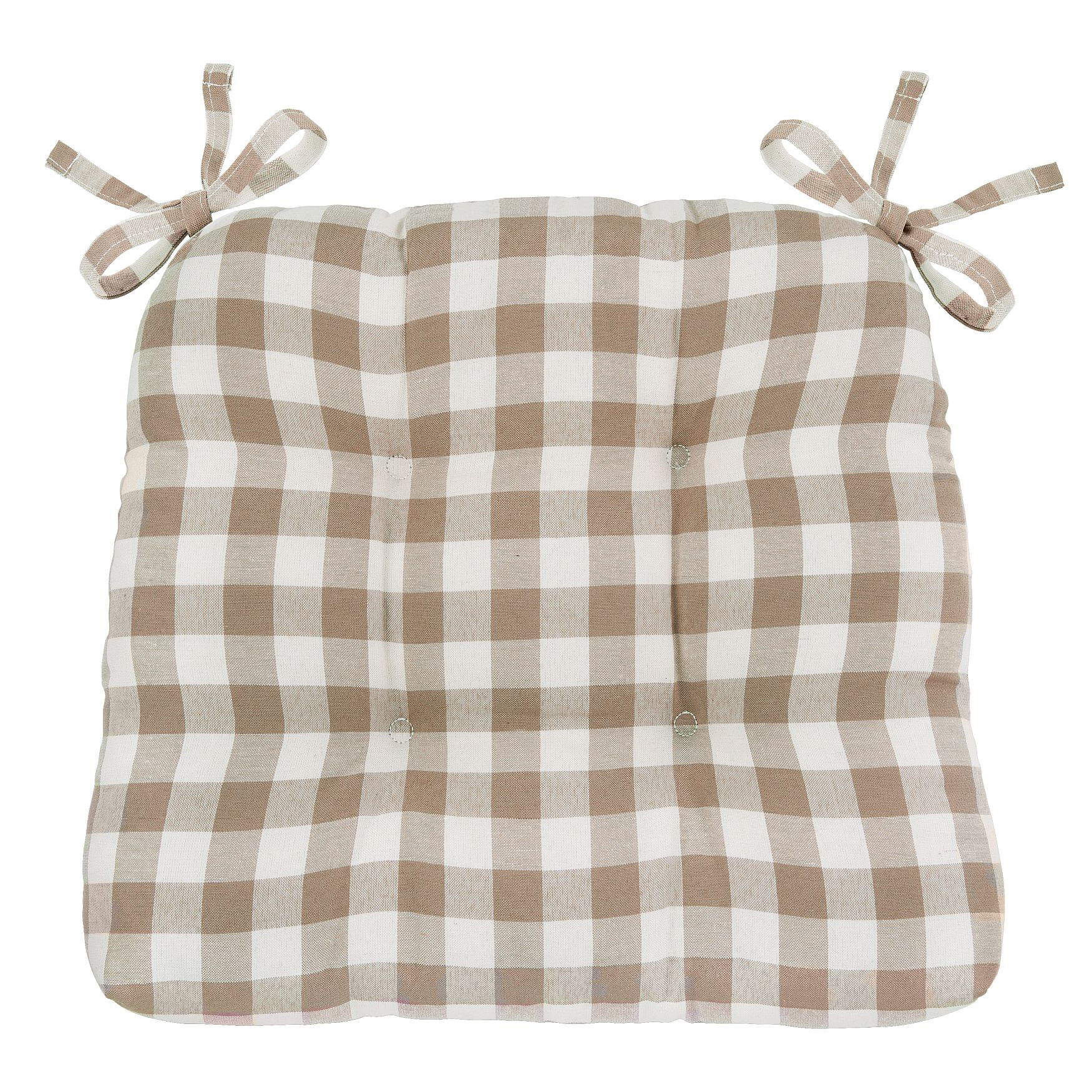 Classic buffalo check tufted cheap thick padded chair cushion