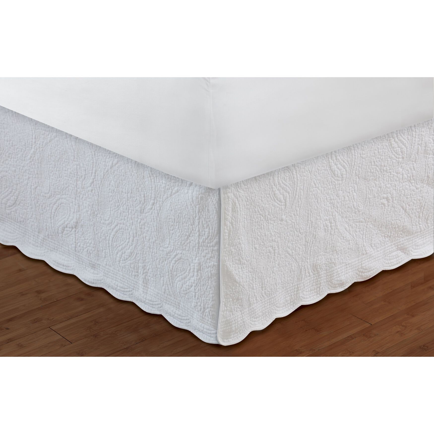 Greenland Home Cotton Voile Dust Ruffle, 18-inch L, White