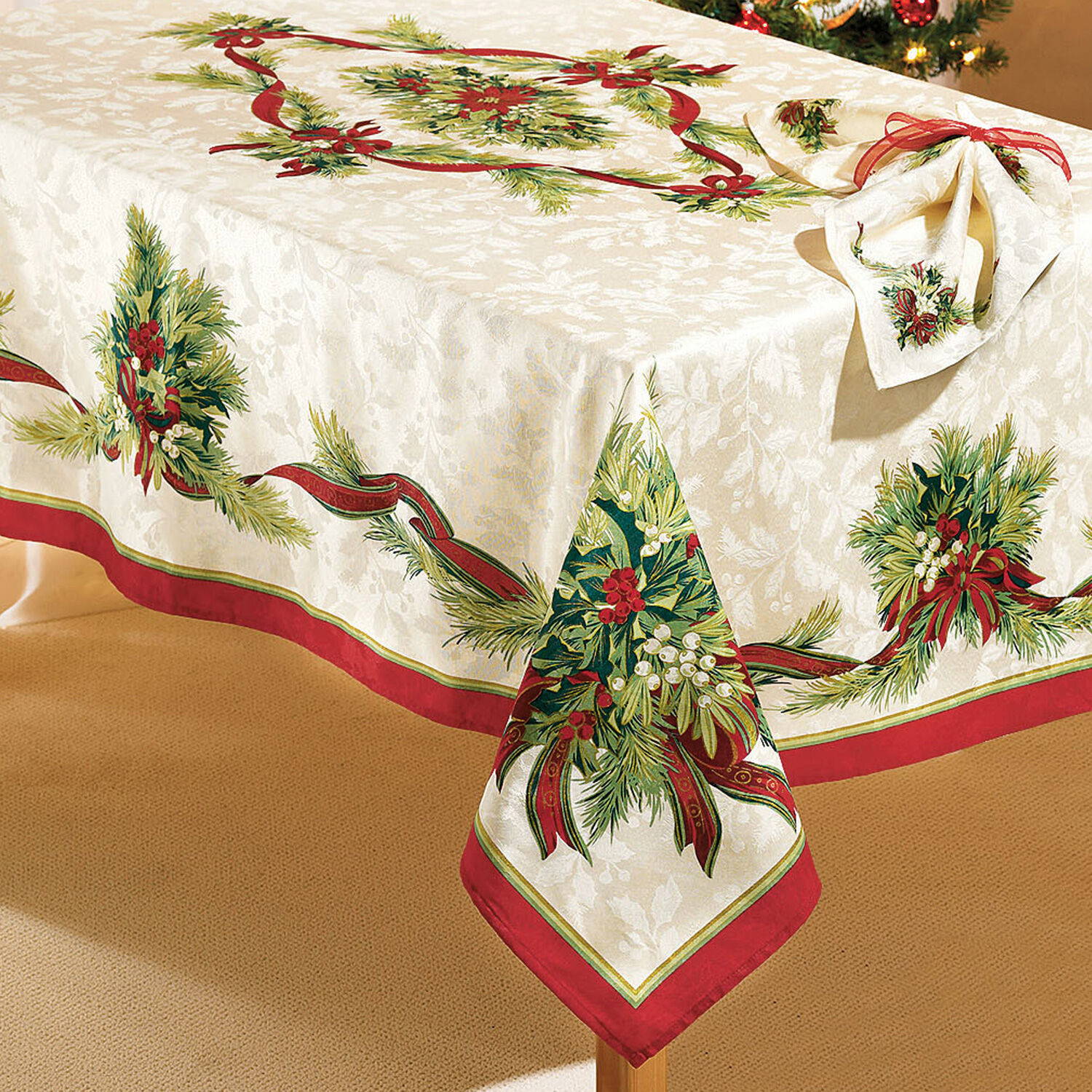 rectangular christmas tablecloth