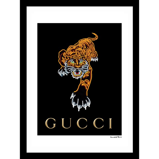 Gucci Tiger leaf-print Wallpaper - Black