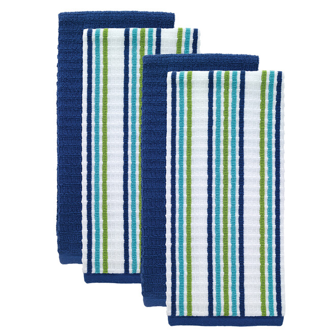 T-fal Textiles 6 Pack Solid & Check Parquet Kitchen Dish Towel