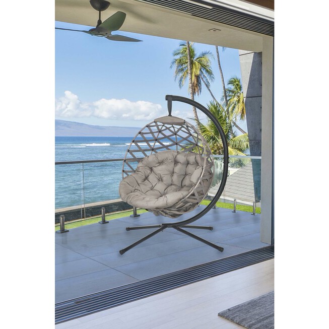 Flowerhouse Crossweave Hanging Ball Chair with Stand - Sand