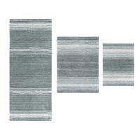 HOME WEAVERS INC Bell Flower Collection Gray 4 Piece Bath Rug Set