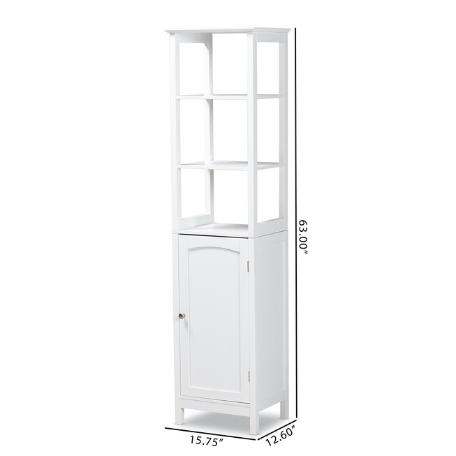 Jaela Wood 2-Door Bathroom Storage Cabinet Furniture by Baxton Studio in White