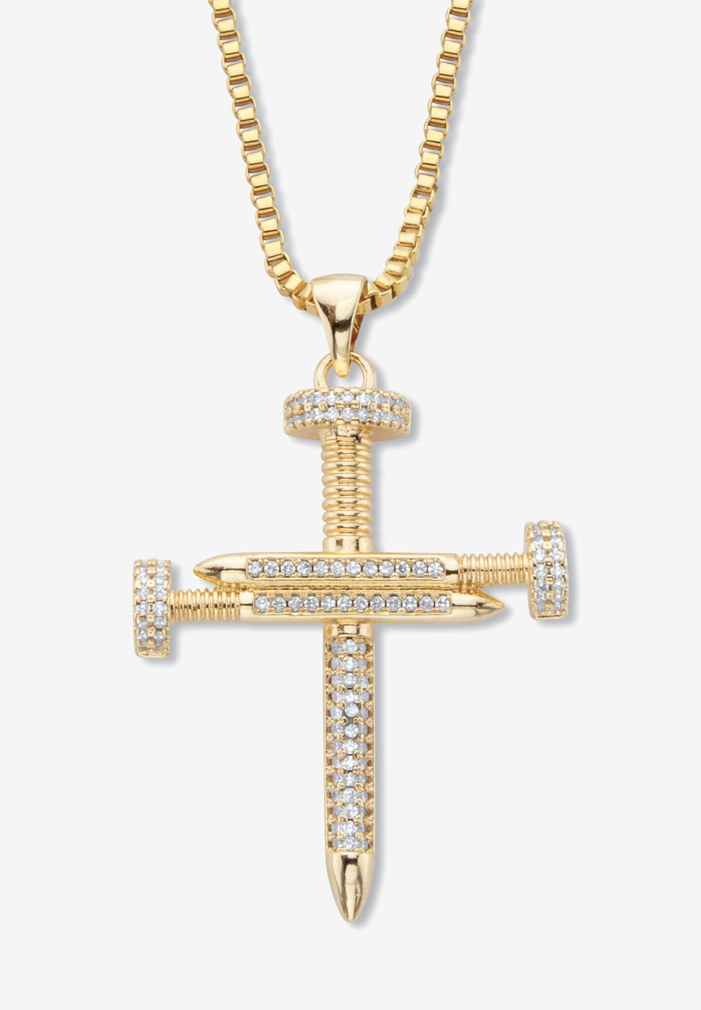 Men's Nail Cross Necklace Galatians 2:20 CRUCIFIED, Stainless Steel Ball  Chain – North Arrow Shop
