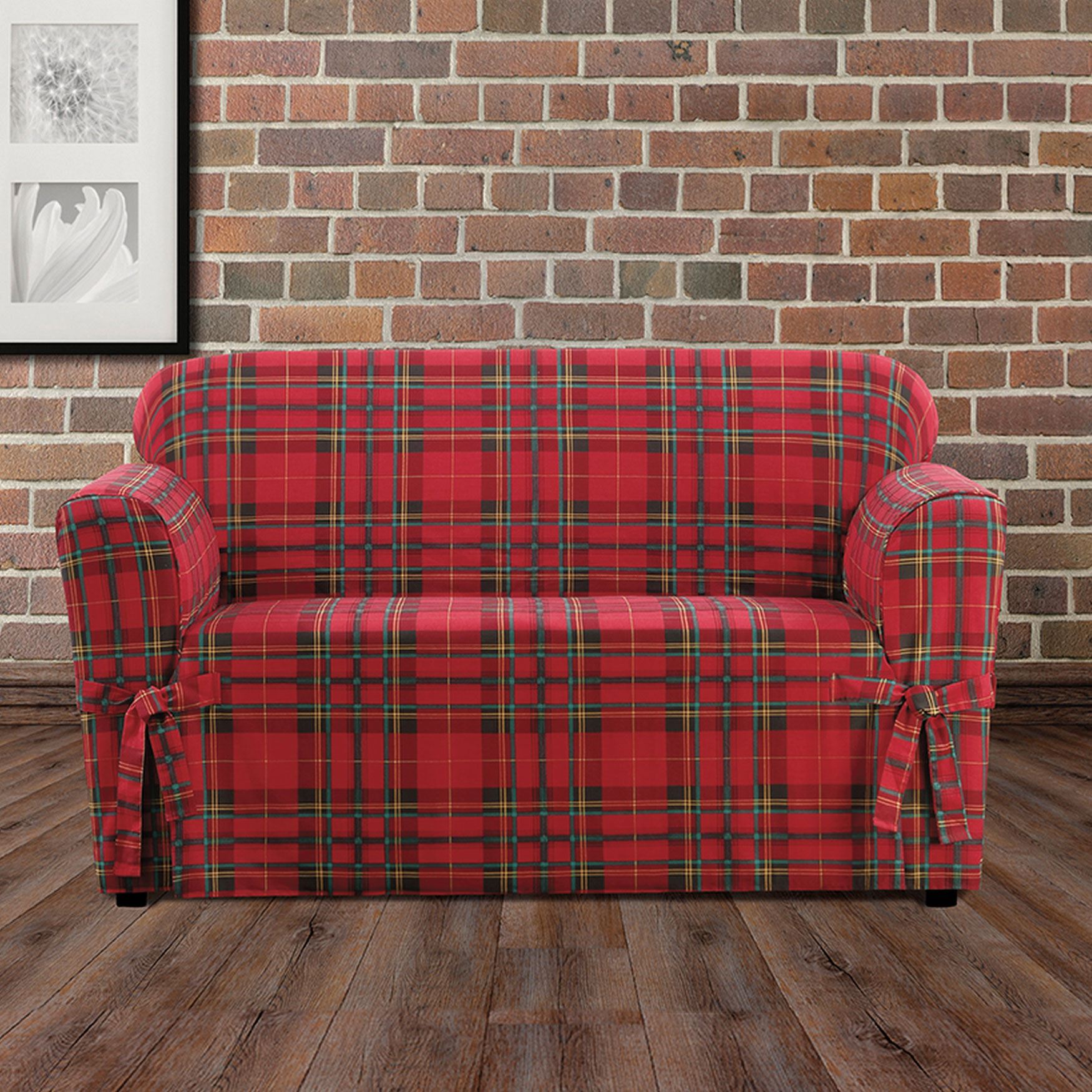 Highland Plaid RelaxedFit Loveseat Slipcover Loveseat Covers