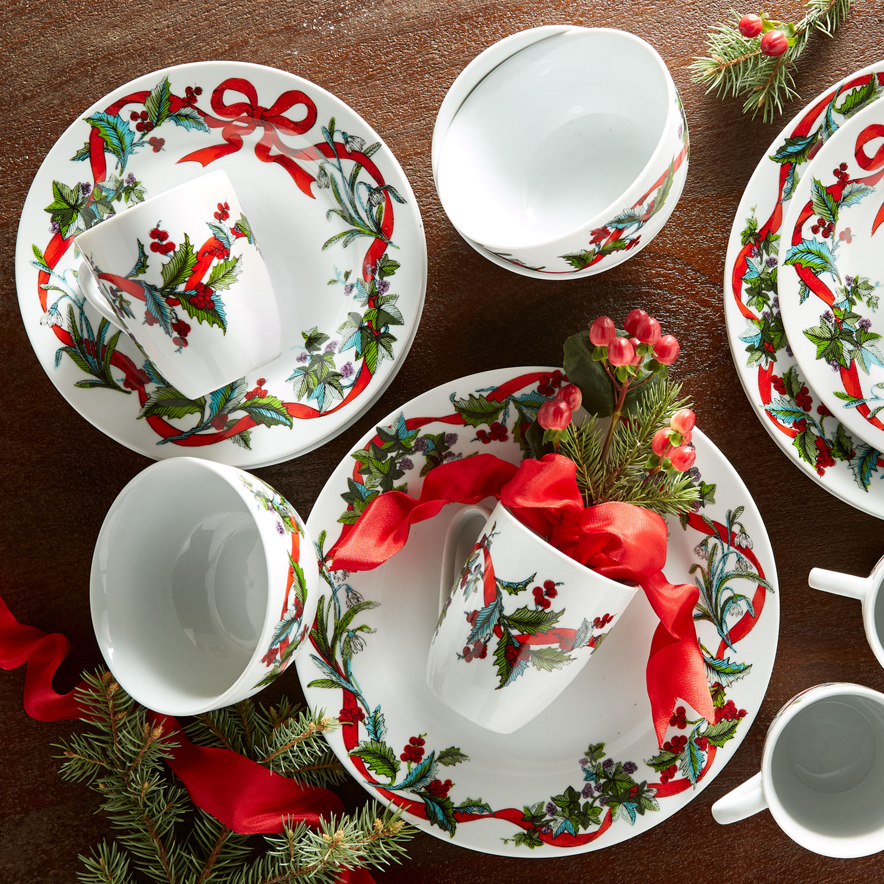 16-Pc. Christmas Dinnerware Set | Plus Size Christmas | Brylane Home