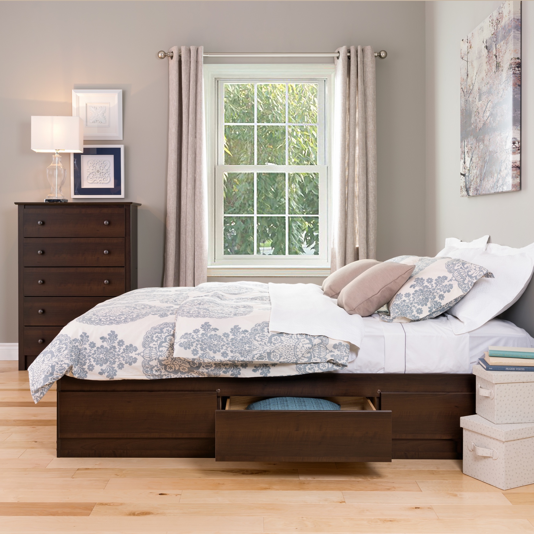 full platform bed with storage