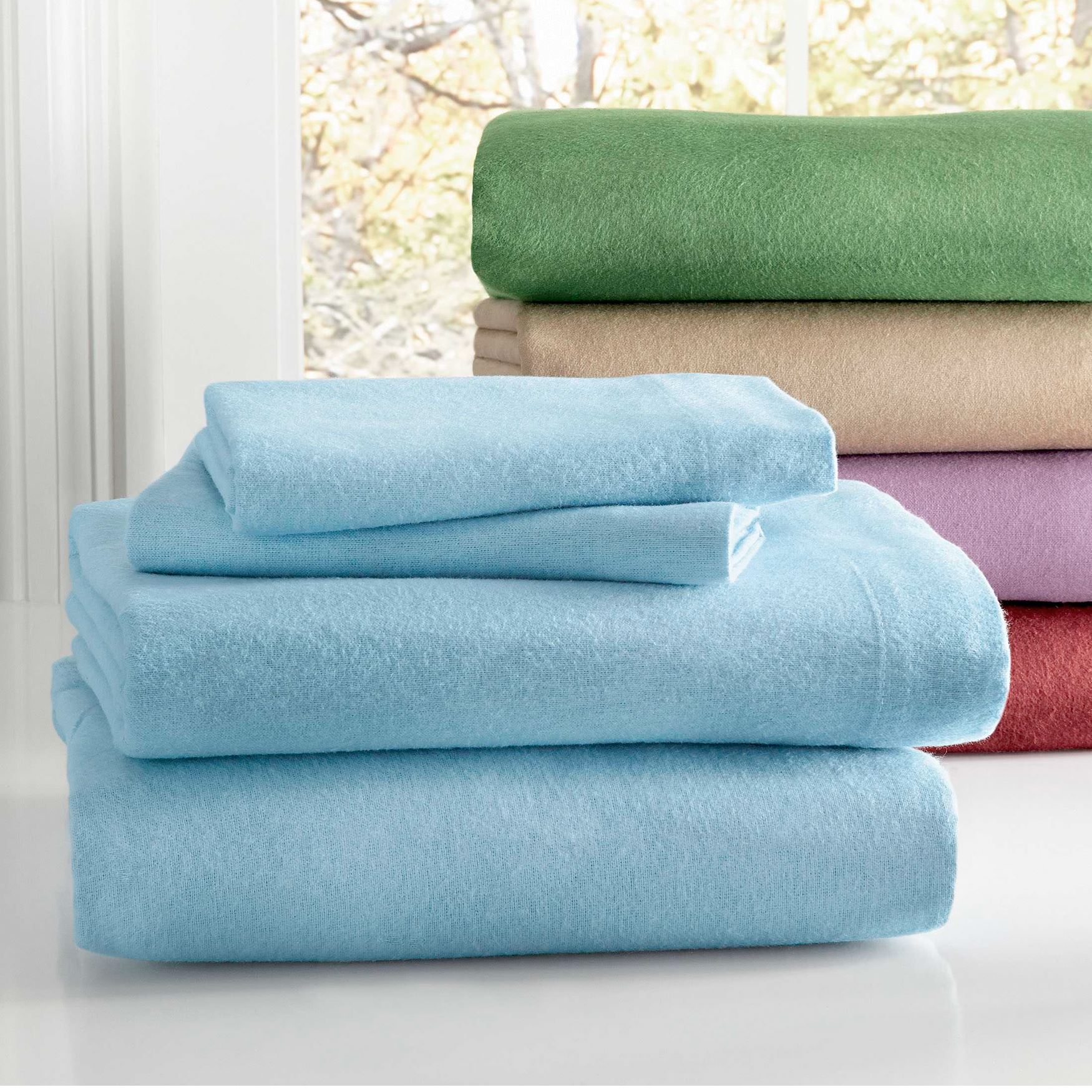 Cozy Cotton Solid Flannel Sheet Sets| Sheets | Brylane Home