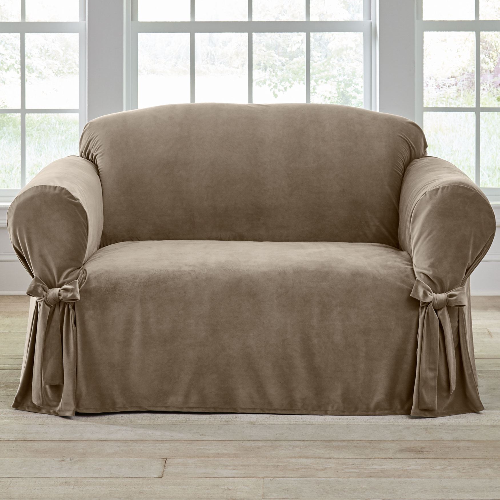 Velvet Loveseat Slipcover Brylane Home