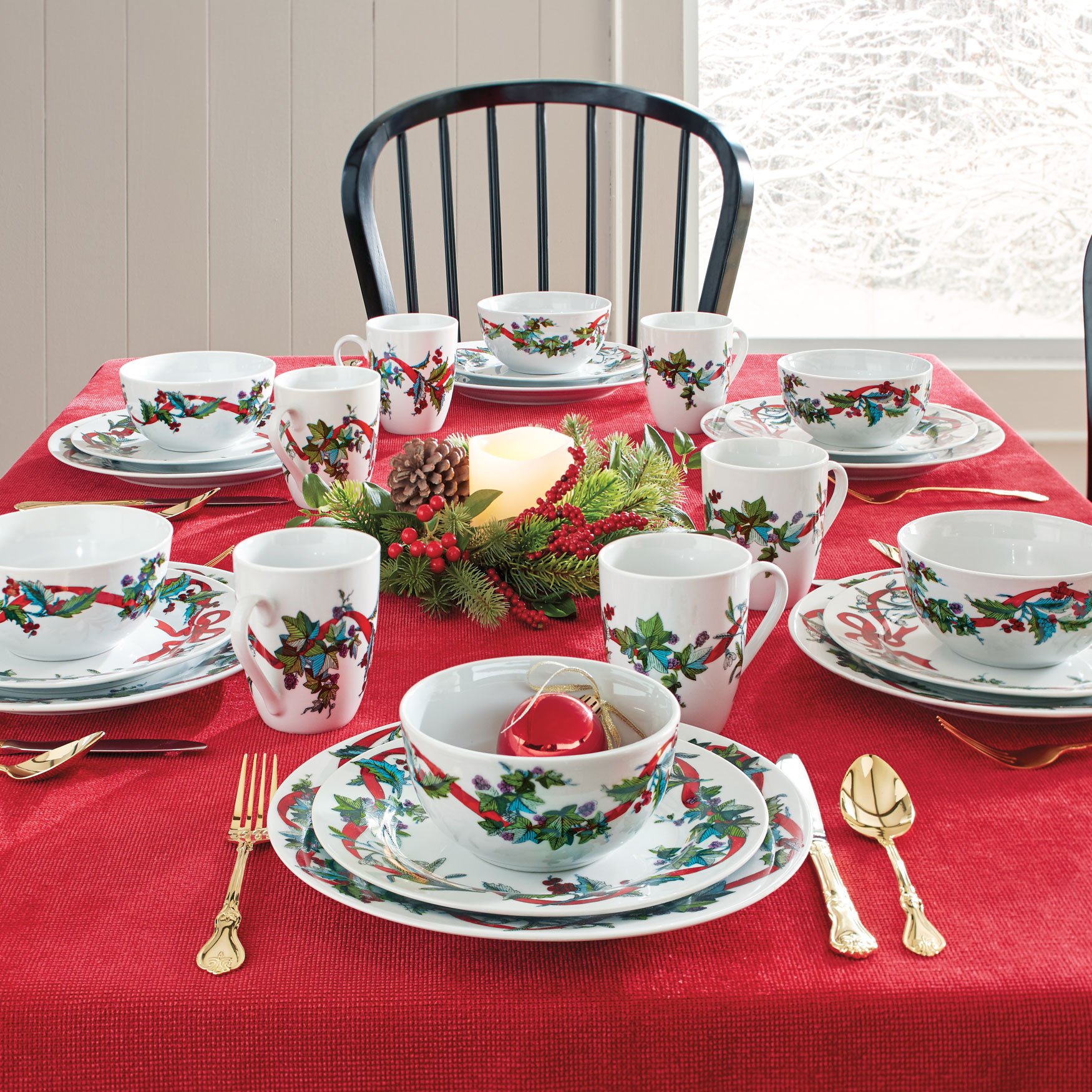 16Pc. Christmas Dinnerware Set Brylane Home