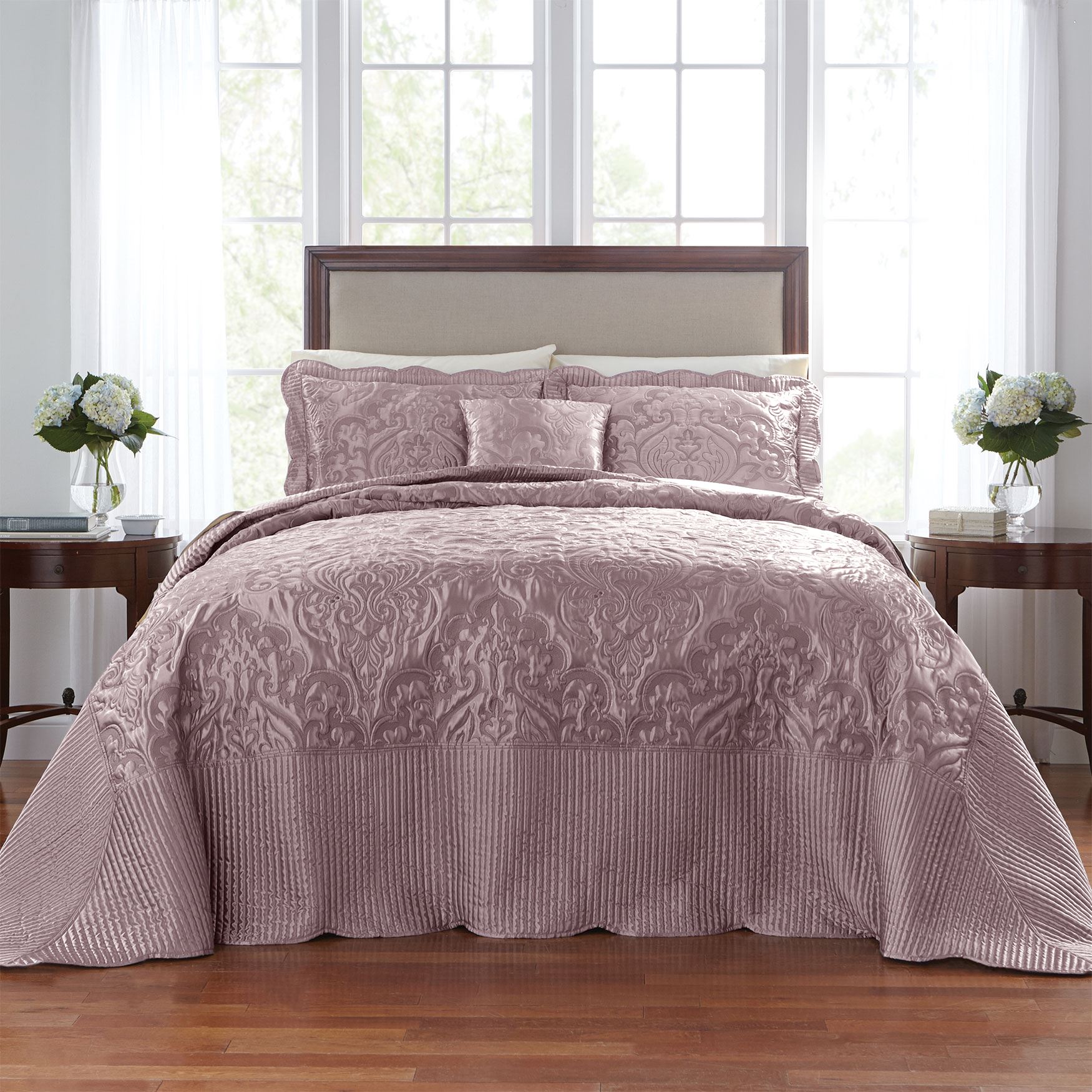 Amelia Satin Bedspread Collection Bedding Collections  Brylane Home