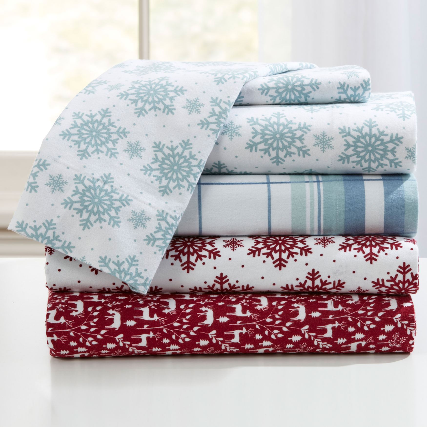 Cotton Flannel Print Sheet Set Plus Size Sheets Brylane Home