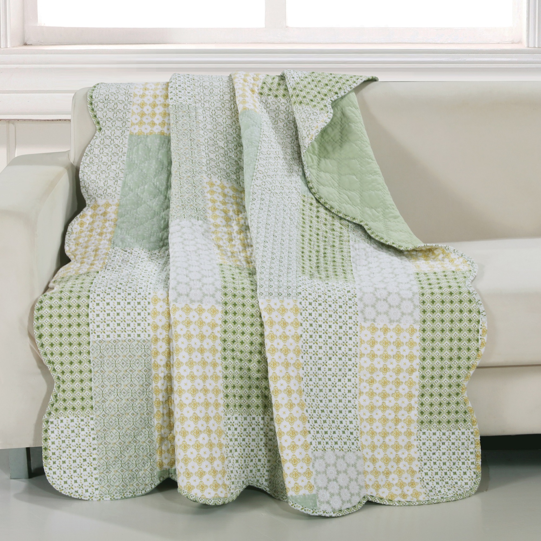 Barefoot Bungalow Juniper Quilted Throw Blanket Brylane Home