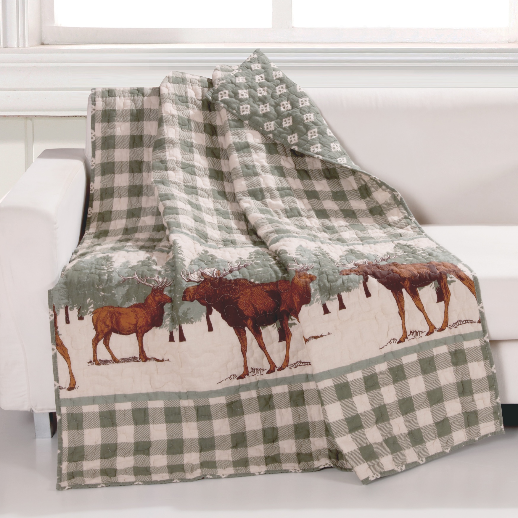 Greenland Home Fashions Moose Creek Quilted Throw Blanket Brylane Home