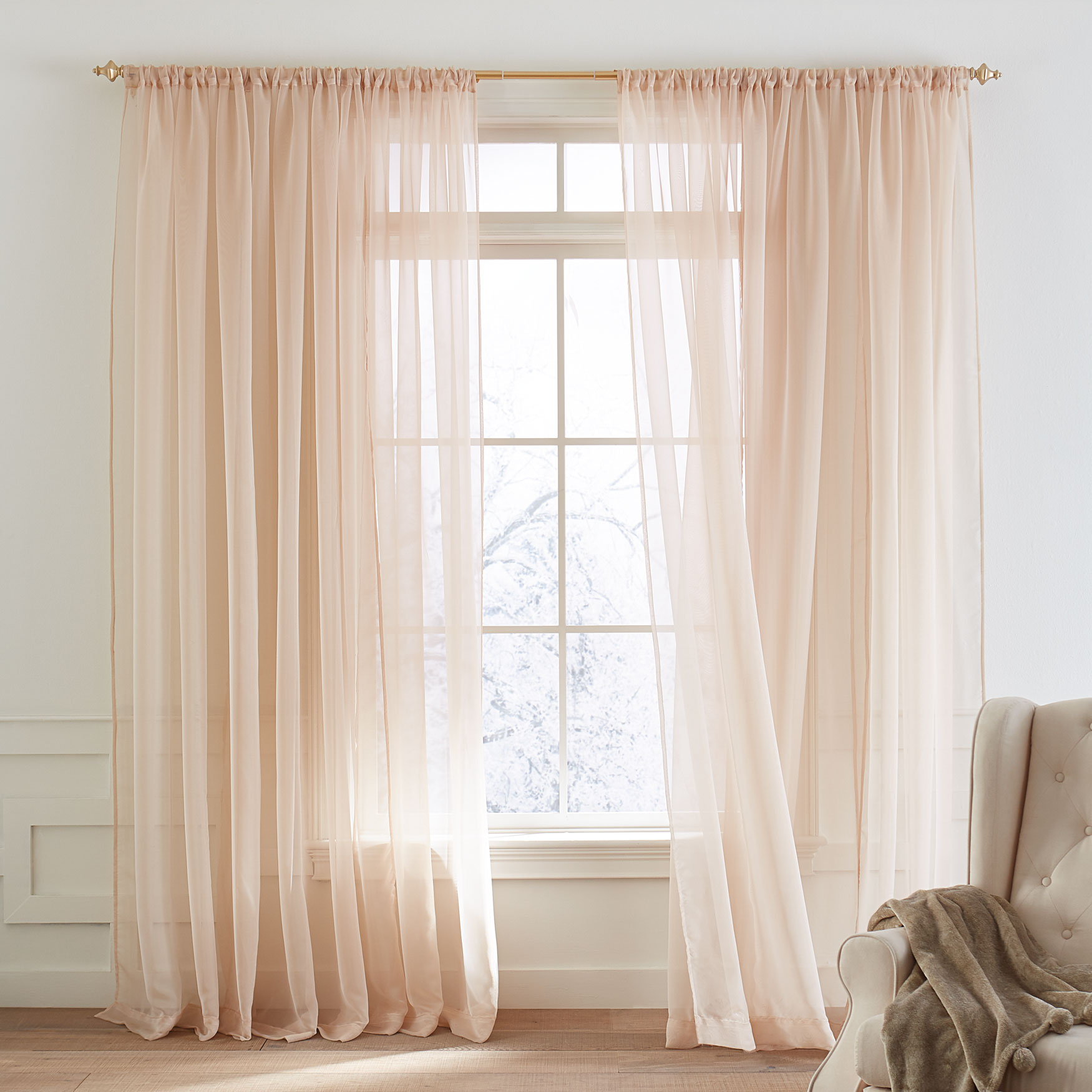 Ophelia Shimmer Curtain Sheer Curtains Brylane Home