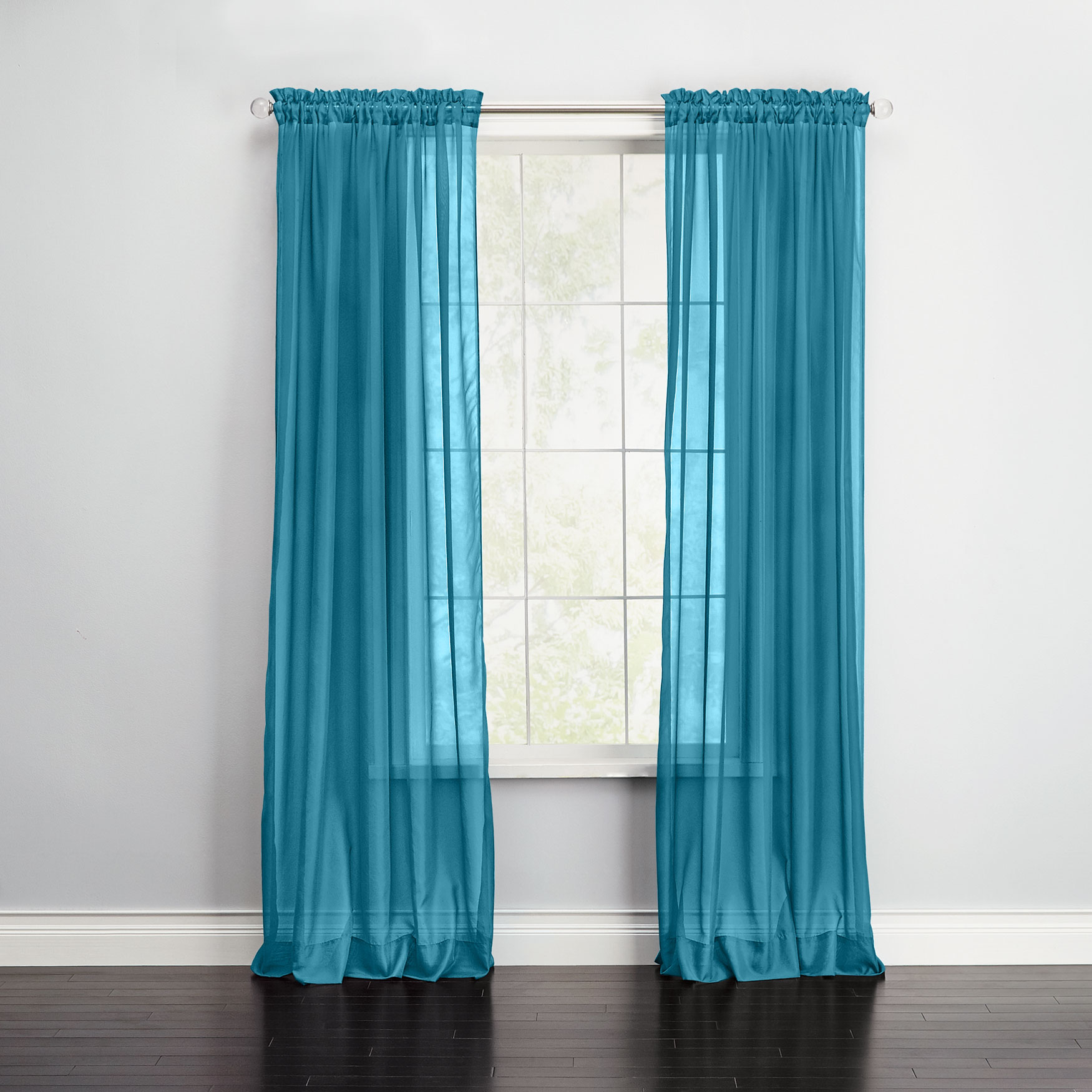 Bh Studio Sheer Voile Rod Pocket Panel Pair Brylane Home