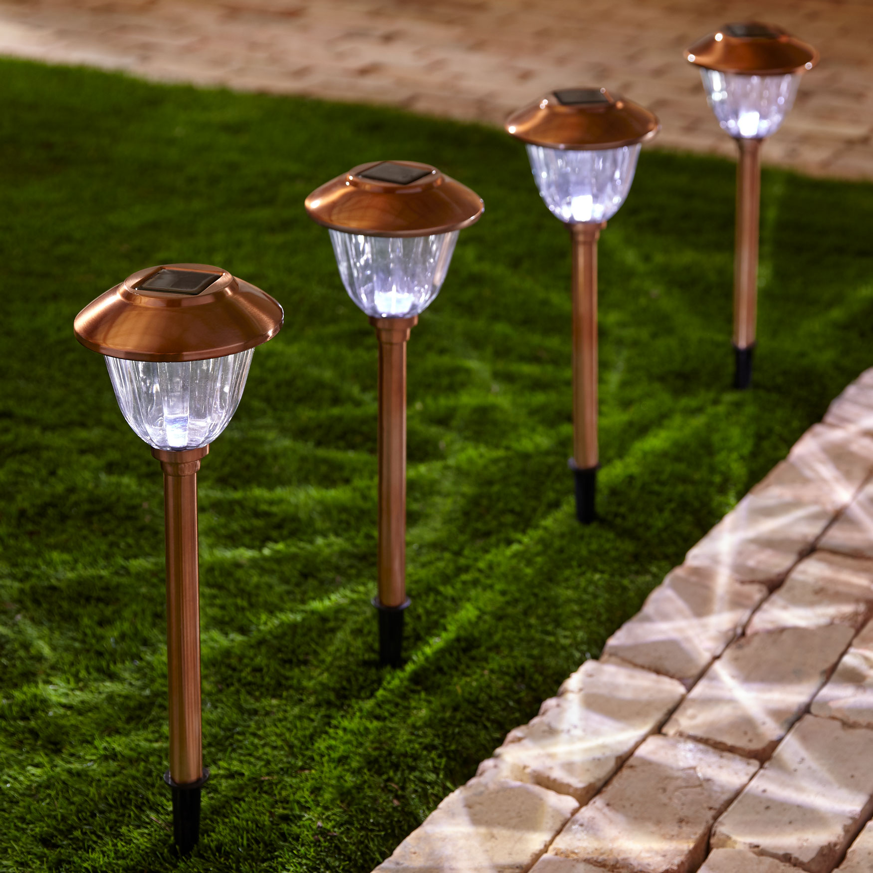 Bronze Solar Lights, Set of 4 Seasonal Brylane Home