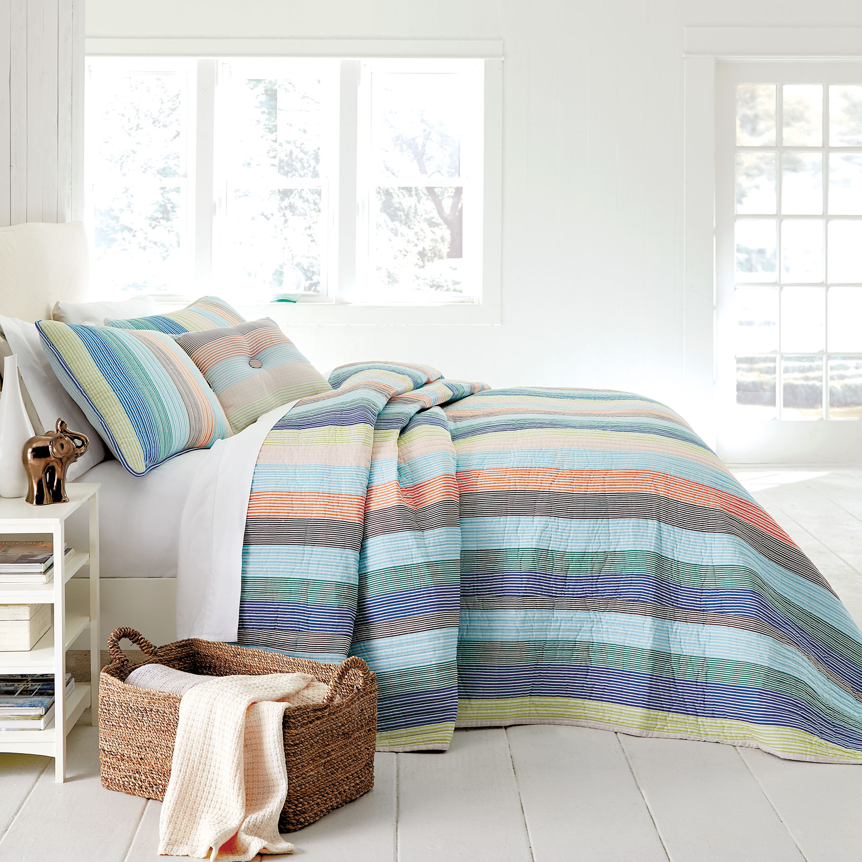 Coastal Stripe Bedspread Bedding Brylane Home 