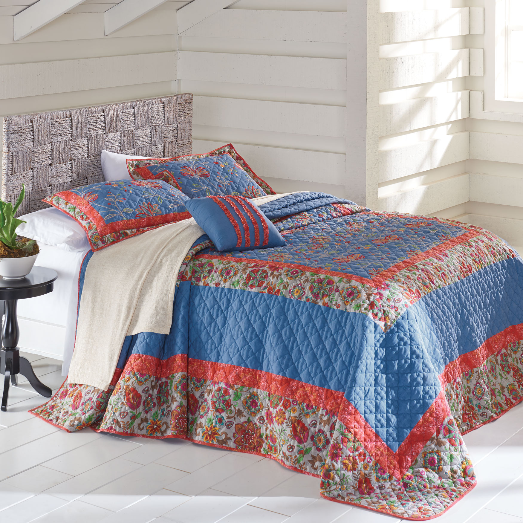 Luna Embroidered Bedspread| Bedding | Brylane Home