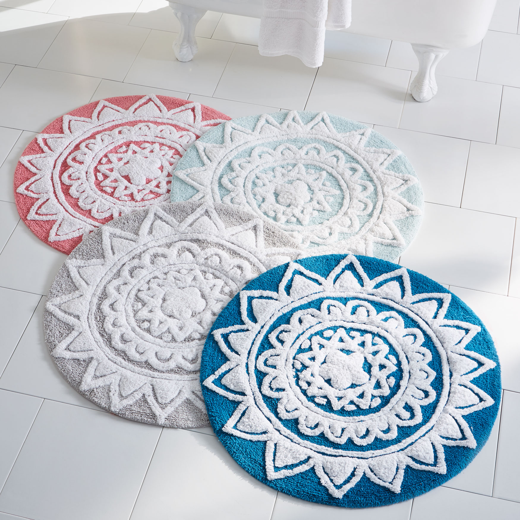 Pandora Round Cotton Bath Rug Bath Rugs Bath Mats Brylane Home